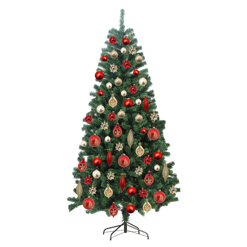 Foto 2 pulgar | Árbol De Navidad Artificial 2.10 M + 124pz Esferas Y Adornos