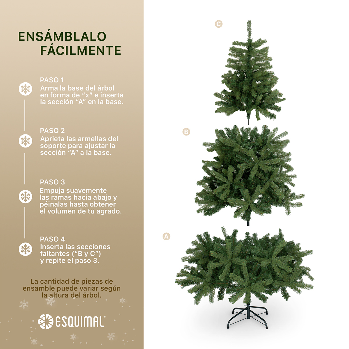 Foto 6 pulgar | Árbol De Navidad Esquimal Pino Verde 2.20m Con 1300 Ramas