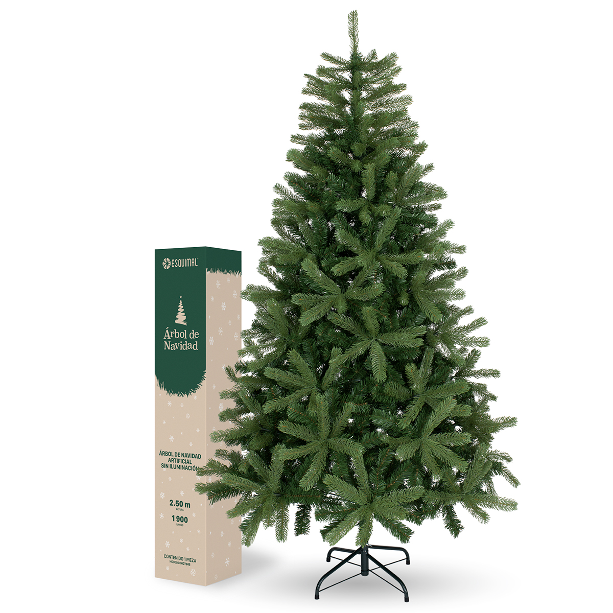 Foto 2 pulgar | Árbol De Navidad Esquimal Pino Verde 2.50m Con 1900 Ramas