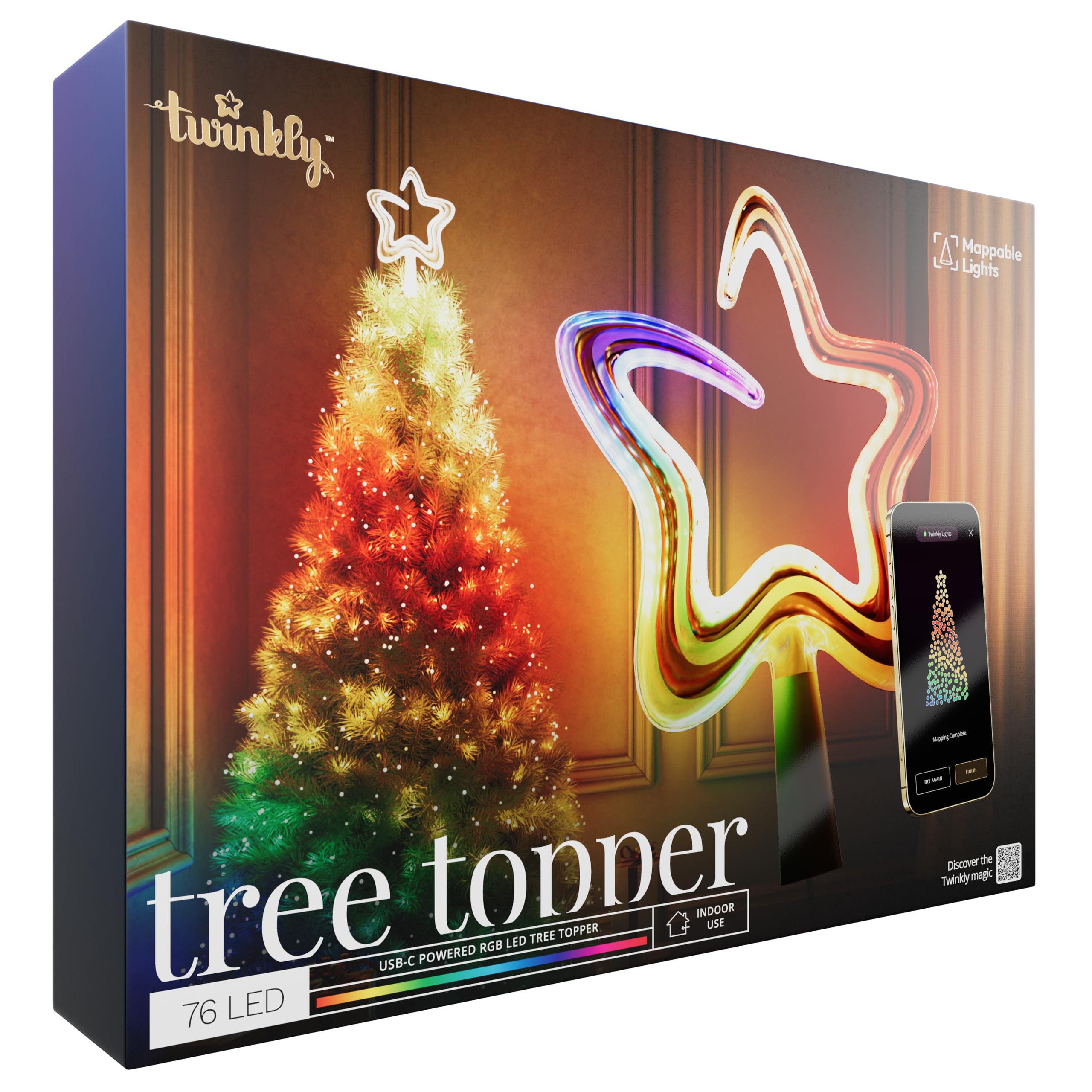 Foto 3 pulgar | Tree Topper Twinkly Con 76 Luces Led Rgb Compatibles Con Alexa - Venta Internacional.