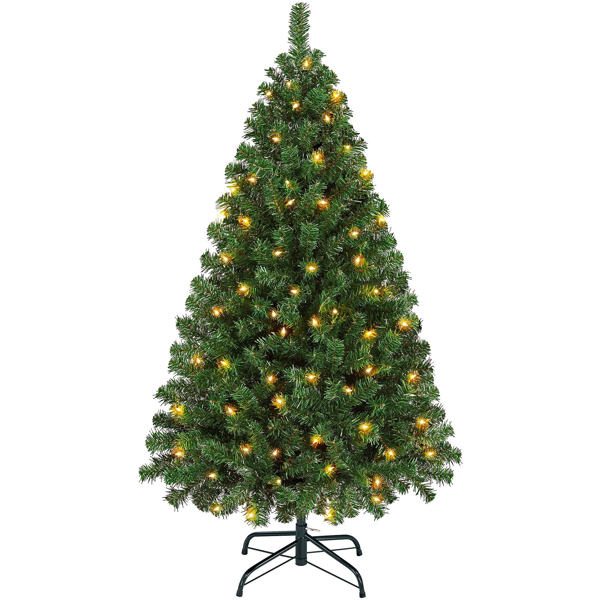 Foto 2 pulgar | Árbol De Navidad Yaheetech De 1,4 M Con 150 Luces Blancas Cálidas, Color Verde - Venta Internacional.