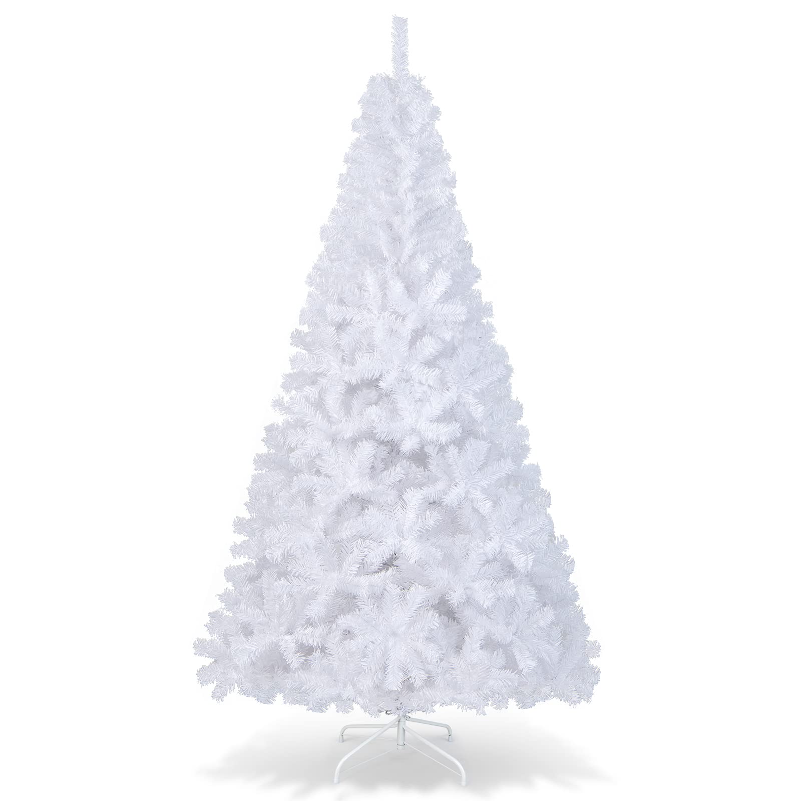 Foto 1 | Árbol De Navidad Costway De Pvc Artificial Blanco Con Soporte, 7 Pies - Venta Internacional.
