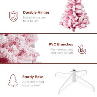 Foto 6 | Árbol de Navidad Best Choice Products Preiluminado 6 Pies Rosa - Venta Internacional