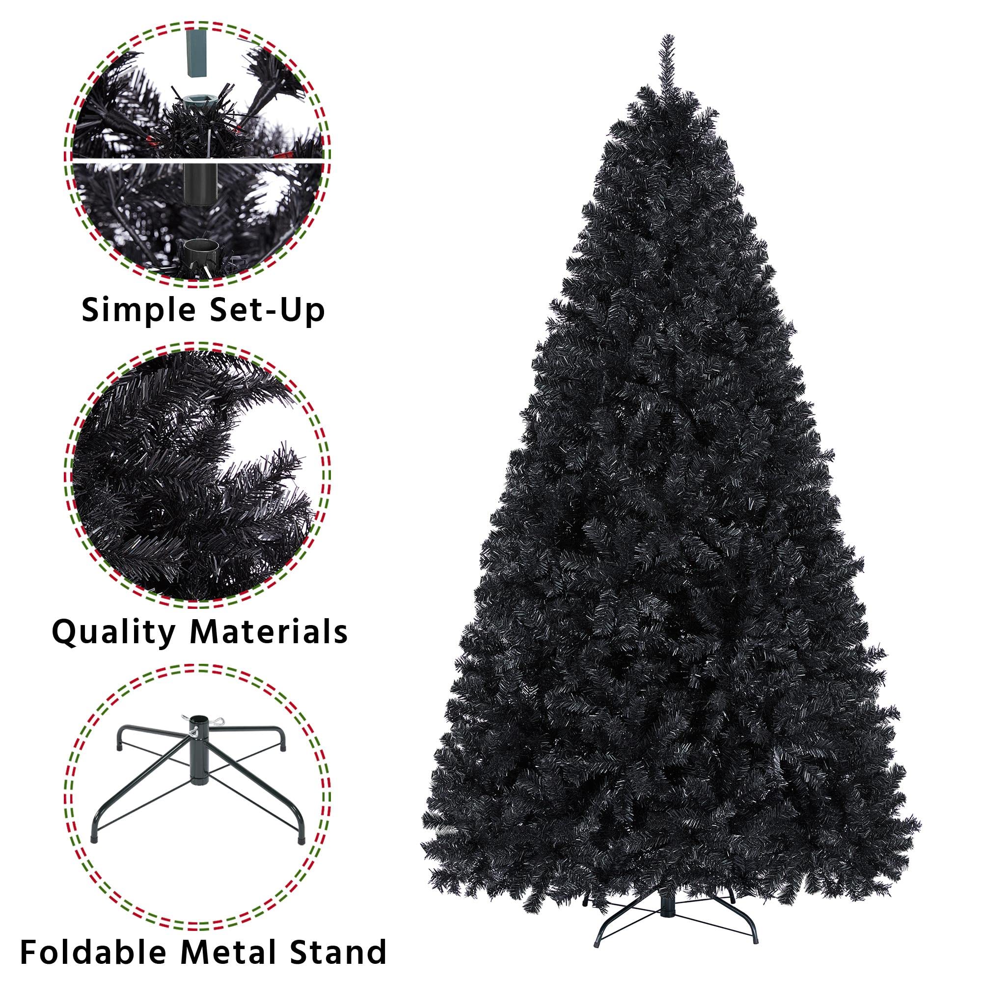 Foto 5 pulgar | Árbol De Navidad Yaheetech Artificial Negro De 2,3 M Con 1749 Puntas - Venta Internacional.