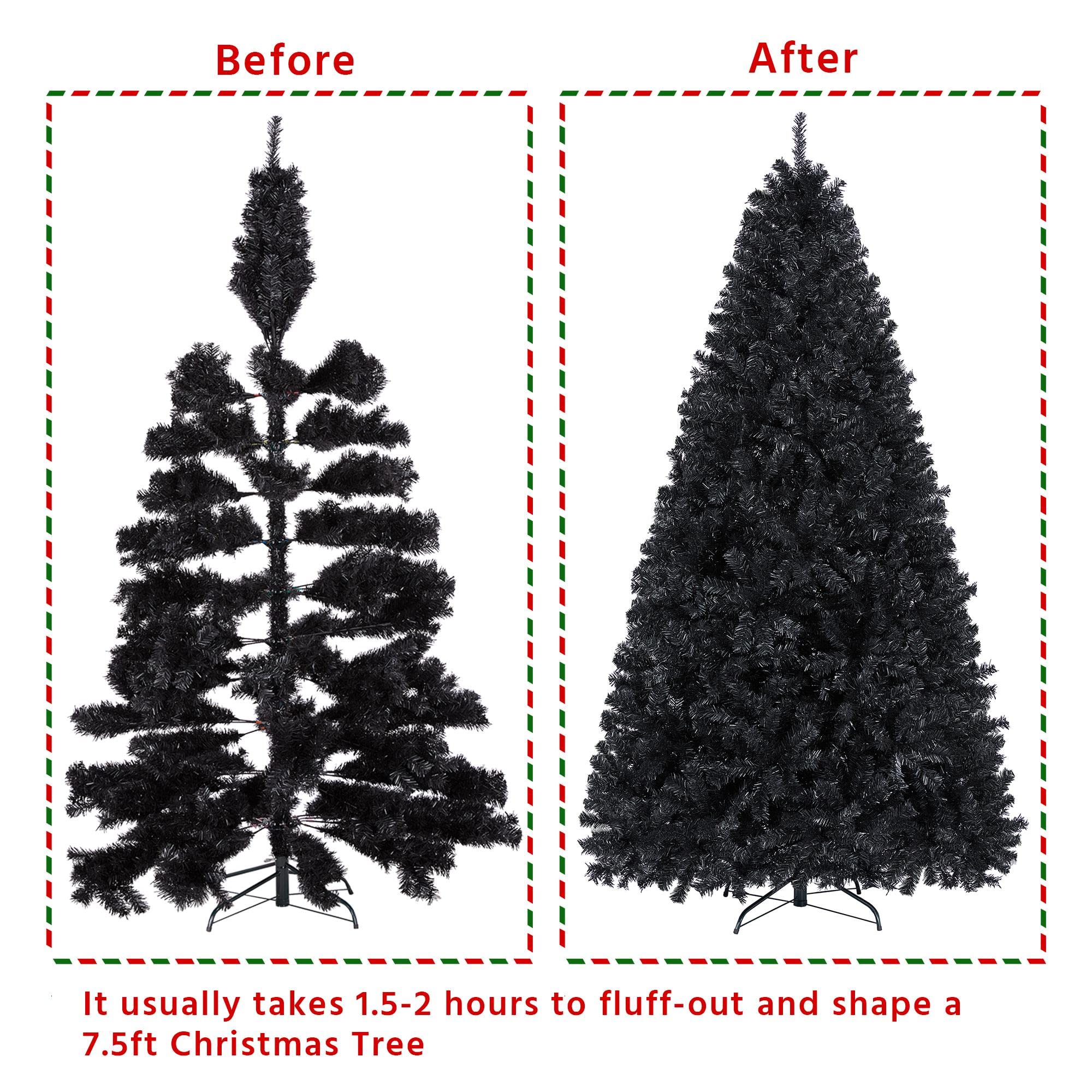 Foto 7 | Árbol De Navidad Yaheetech Artificial Negro De 2,3 M Con 1749 Puntas - Venta Internacional.