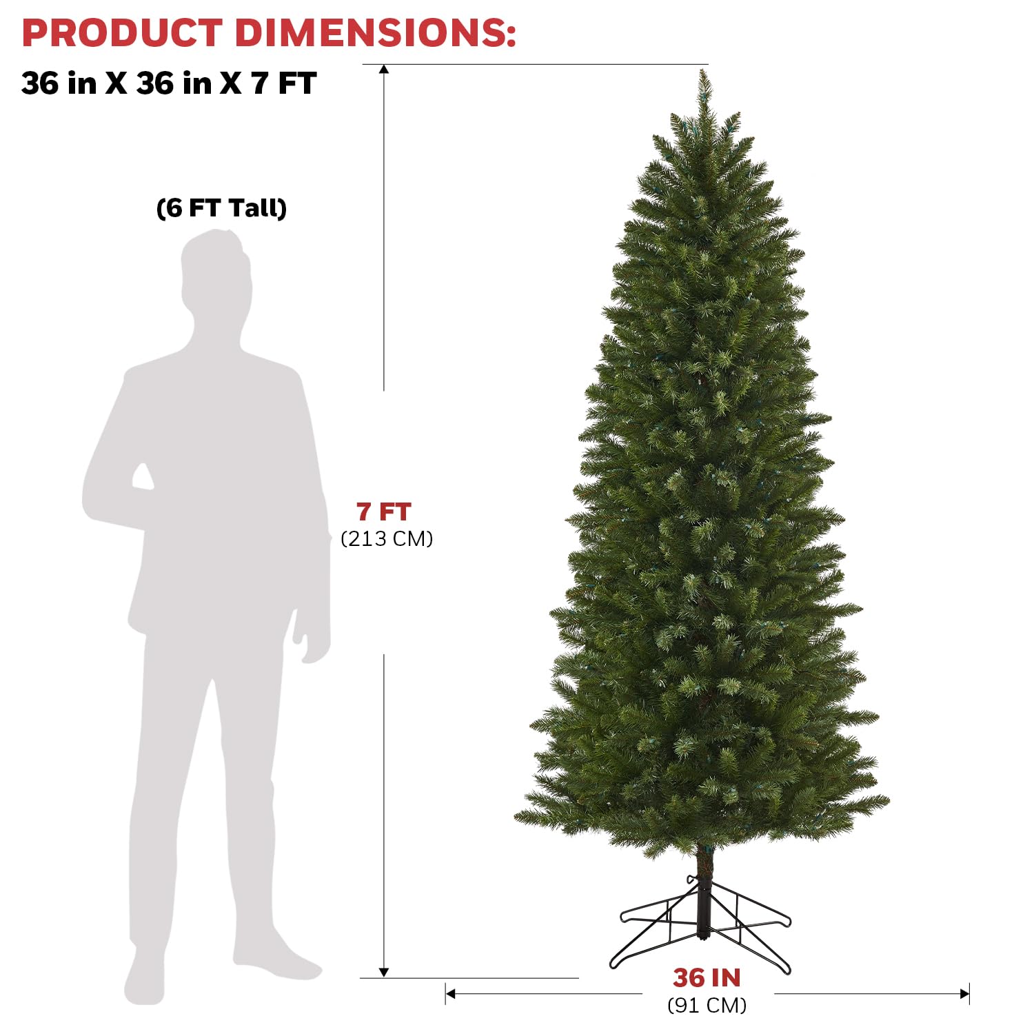 Foto 3 | Árbol De Navidad Honeywell De 2,1 M Con 350 Luces Led Que Cambian De Color - Venta Internacional.