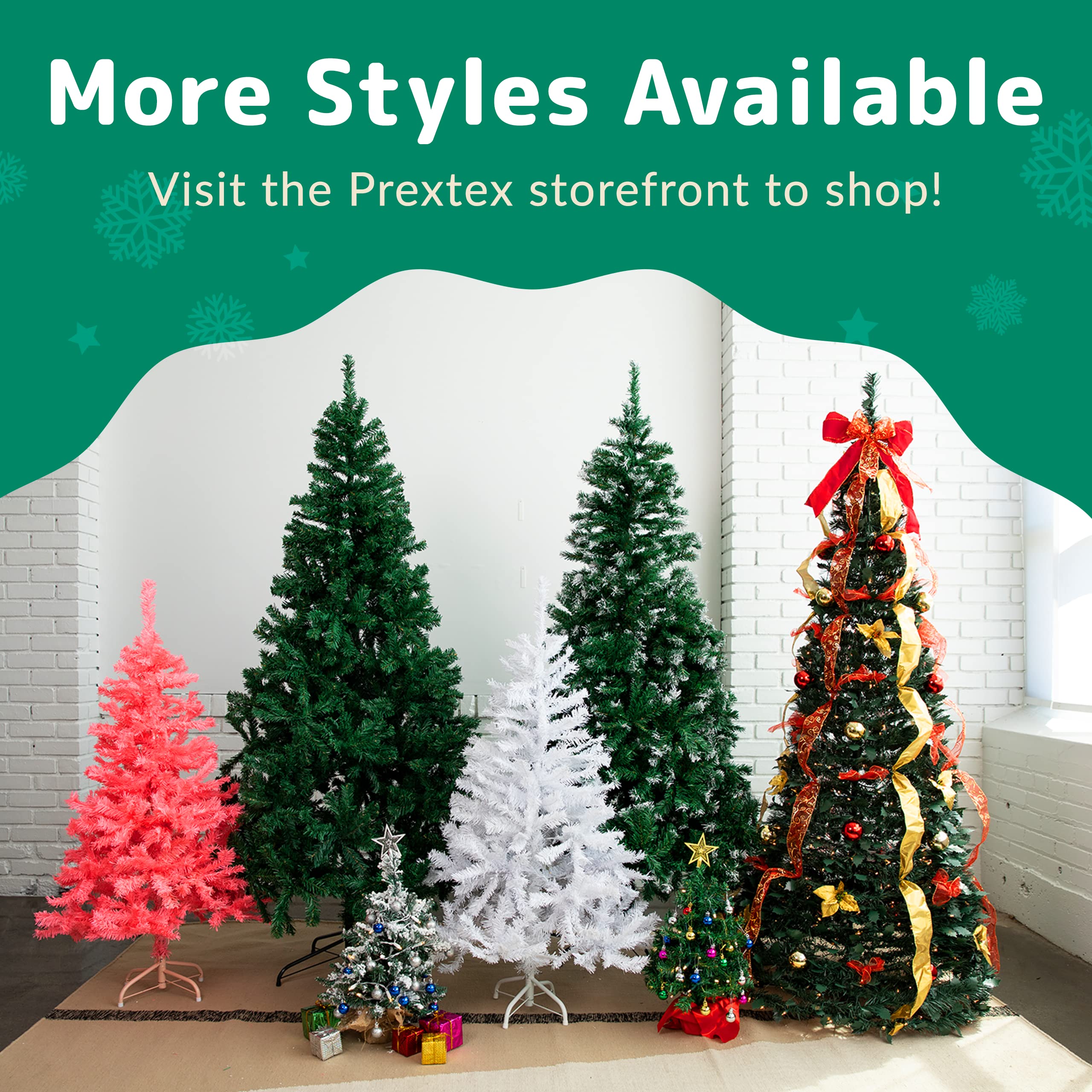 Foto 7 | Árbol De Navidad Prextex Premium De 6 Pies Con 350 Luces Cálidas Doradas Y Rojas - Venta Internacional.