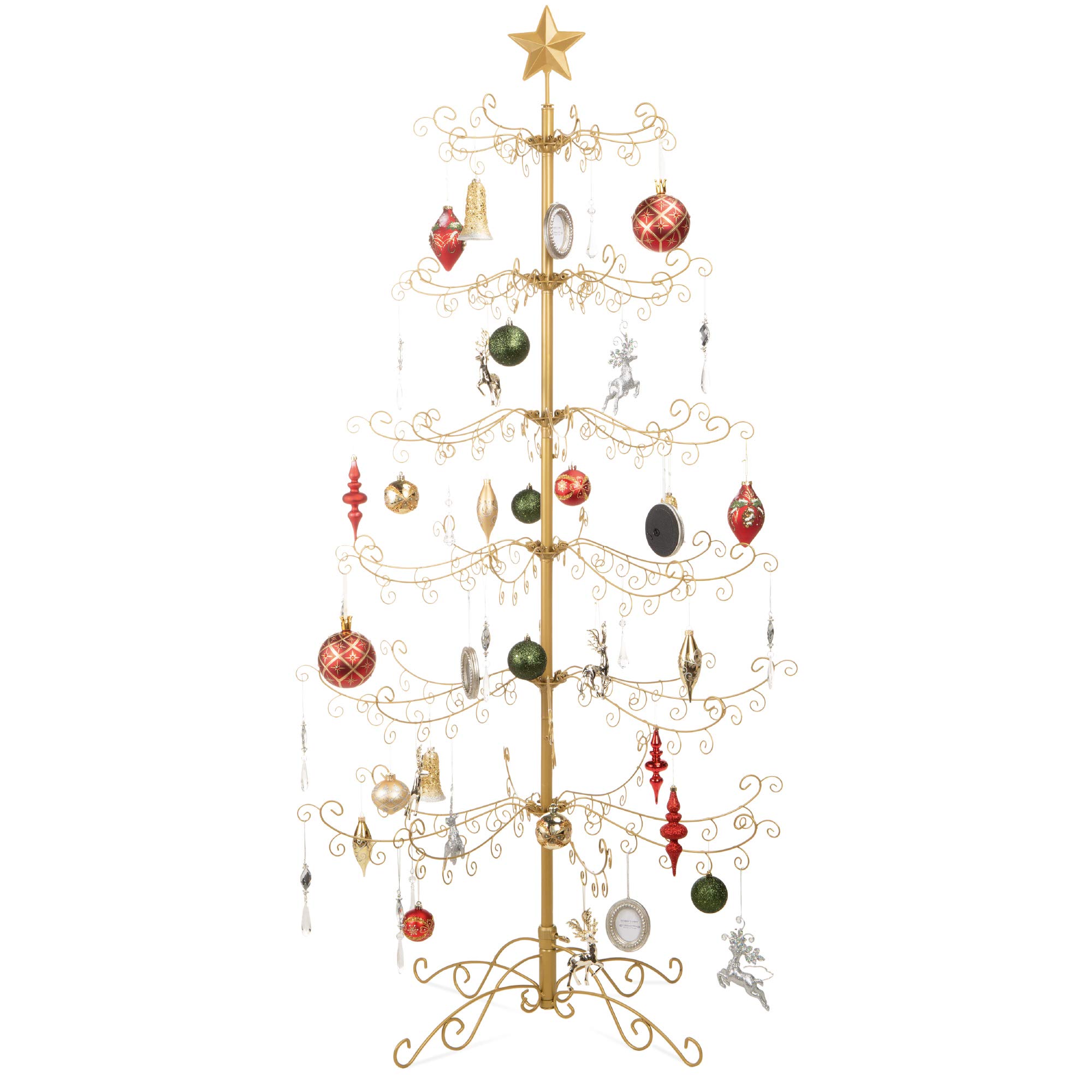 Foto 1 | Árbol De Navidad Best Choice Products, Hierro Forjado, Oro De 6 Pies - Venta Internacional.