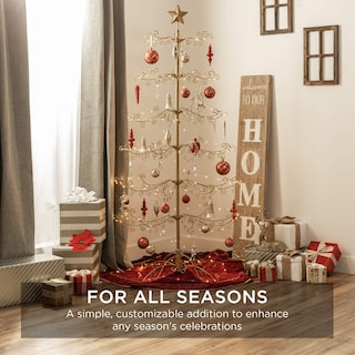 Foto 3 | Árbol De Navidad Best Choice Products, Hierro Forjado, Oro De 6 Pies - Venta Internacional.