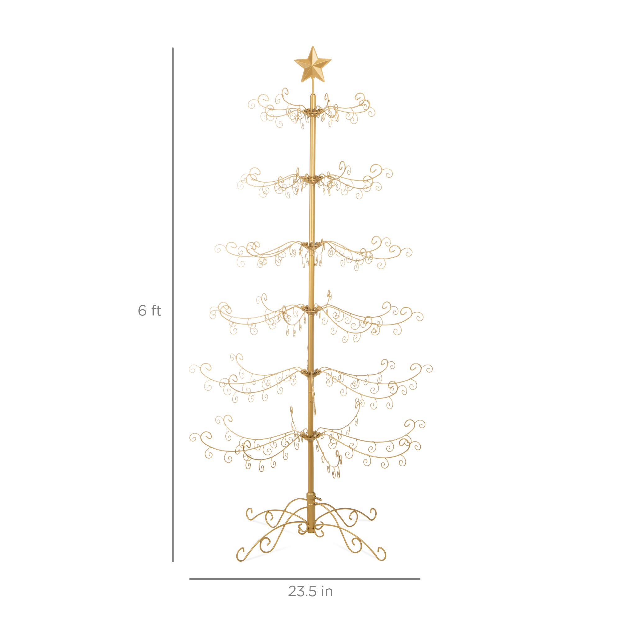 Foto 8 pulgar | Árbol De Navidad Best Choice Products, Hierro Forjado, Oro De 6 Pies - Venta Internacional.