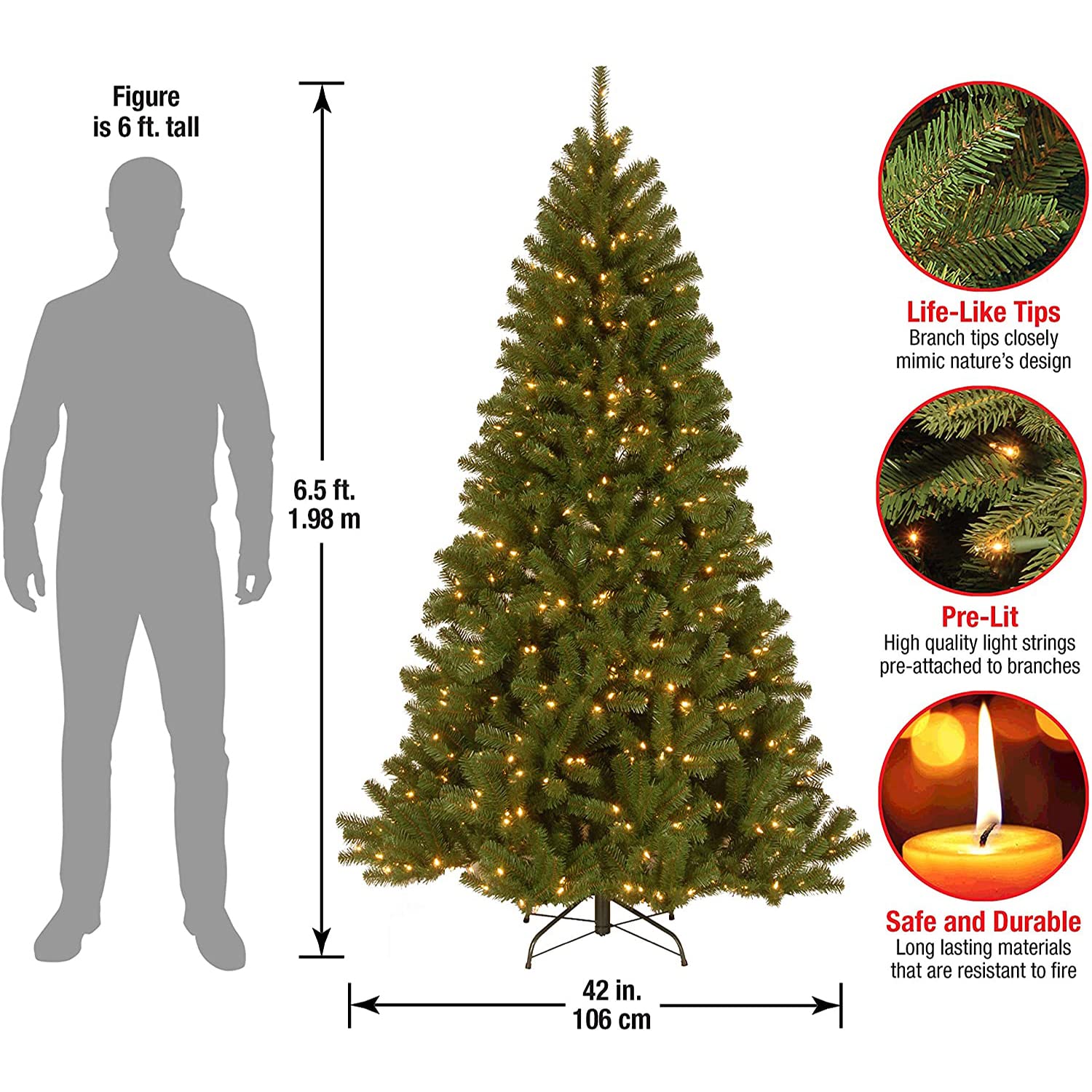 Foto 4 pulgar | Árbol De Navidad, National Tree Company, North Valley Spruce, 6 Pies - Venta Internacional.