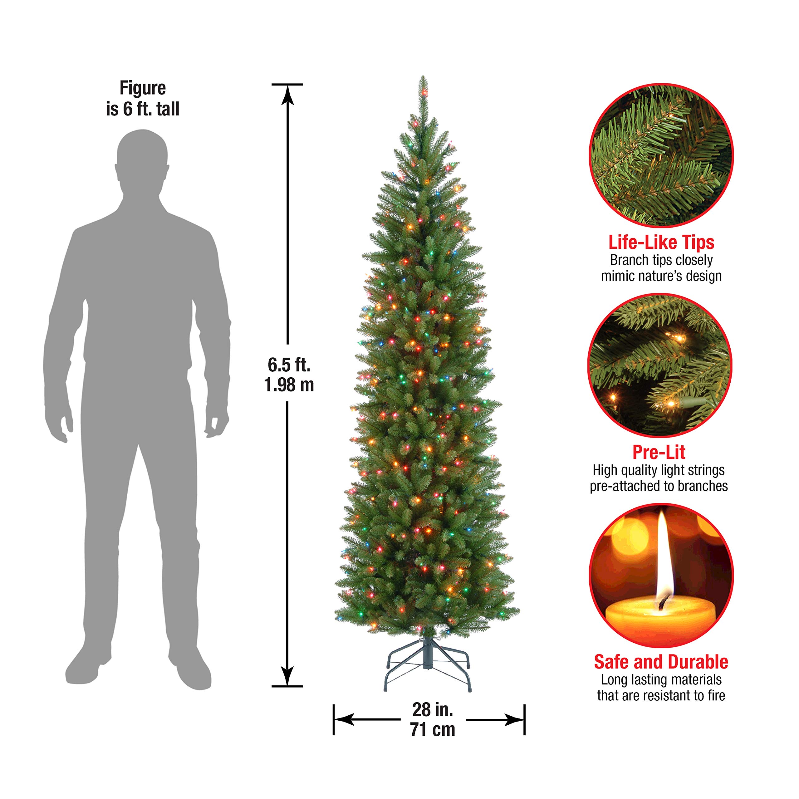 Foto 5 | Árbol De Navidad National Tree Company Kingswood Fir, 6.5 Pies - Venta Internacional.