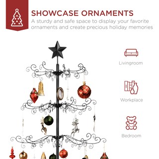 Foto 2 | Árbol De Navidad Best Choice Products, Hierro Forjado, 6 Pies, Negro - Venta Internacional.