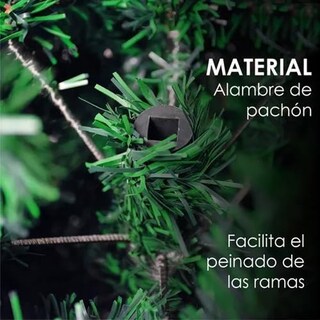 Foto 4 | Arbol De Navidad Pino Artificial 120cm Frondoso Follaje Color Verde 220 Ramas