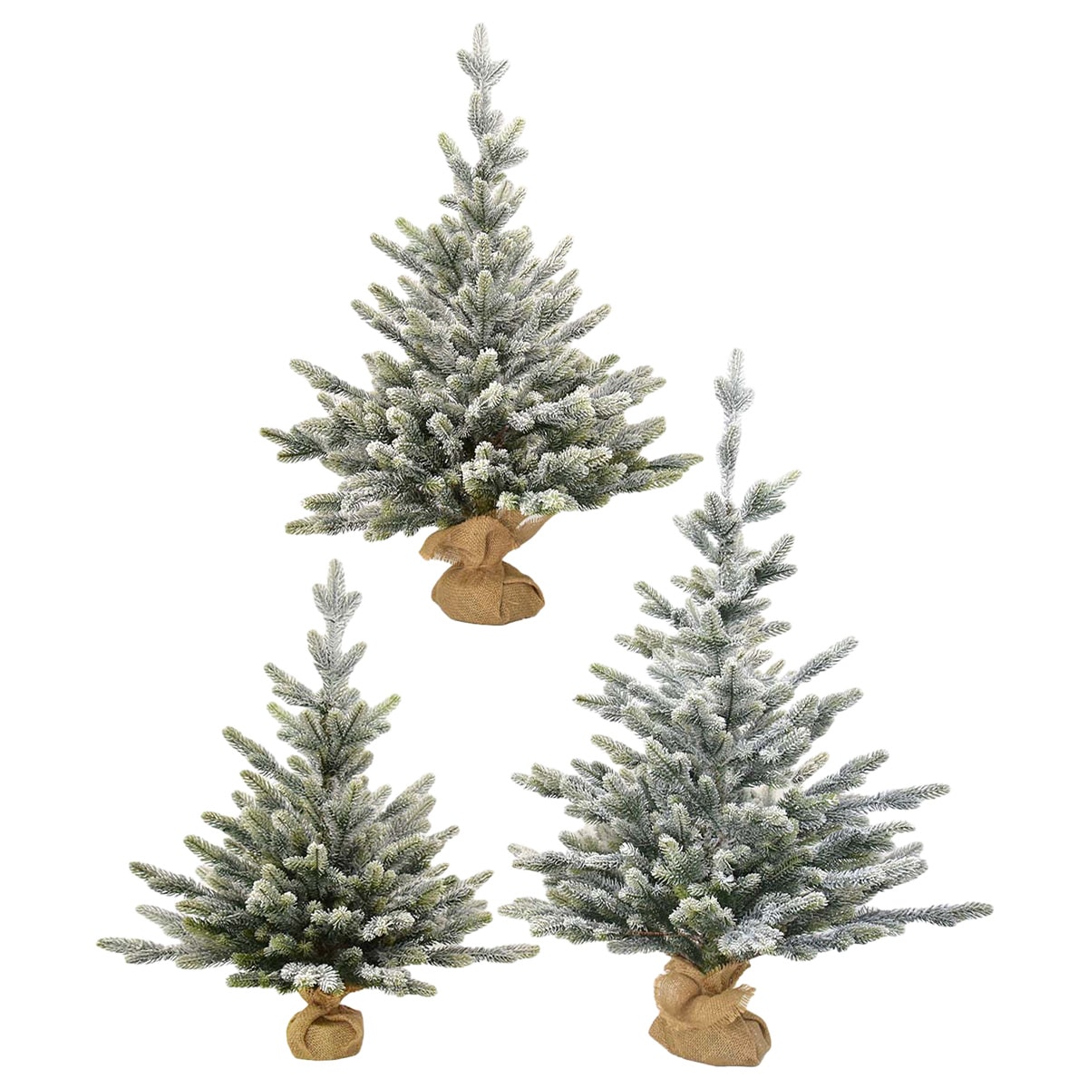 Árboles De Navidad Set De 3 Piezas (70-85-100cm) Silvertip Fir Ramas Premium Material Polietileno (pe) Con Base De Mor $2,899