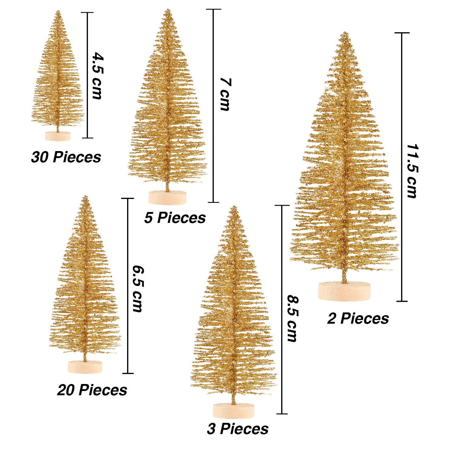 Foto 4 pulgar | Mini Árbol de Navidad Artificial Satinior Sisal Snow 60 Unidades - Venta Internacional