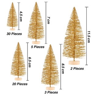 Foto 3 | Mini Árbol de Navidad Artificial Satinior Sisal Snow 60 Unidades - Venta Internacional