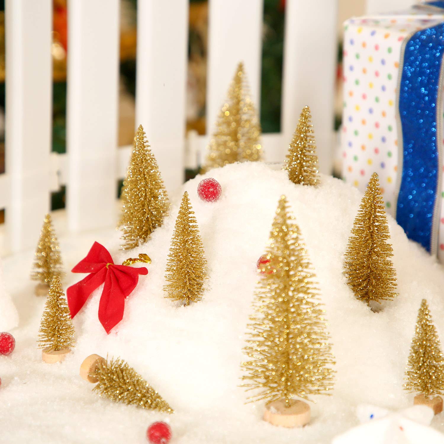 Foto 5 pulgar | Mini Árbol de Navidad Artificial Satinior Sisal Snow 60 Unidades - Venta Internacional