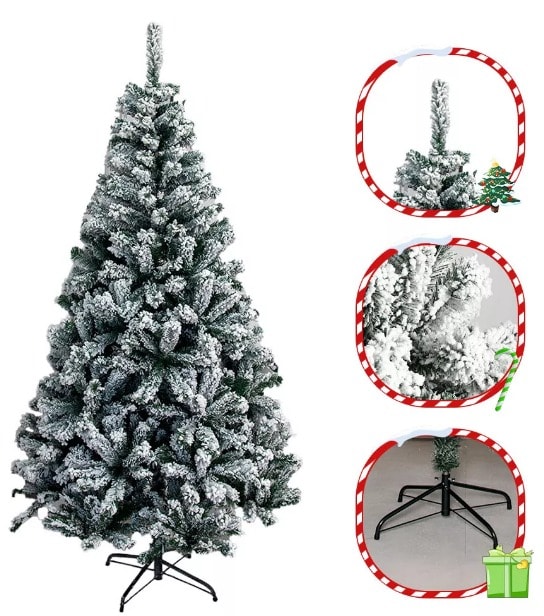 Árbol de Navidad Artificial Frondoso de 1.50 m con 349 Ramas Verde Nevado $1,250