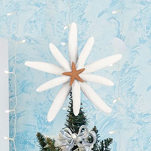 Decoración Para Árbol De Navidad Aoriher, Resina Con Forma De Estrella De Mar, Color Blanco/naranja - Venta Internac $1,083
