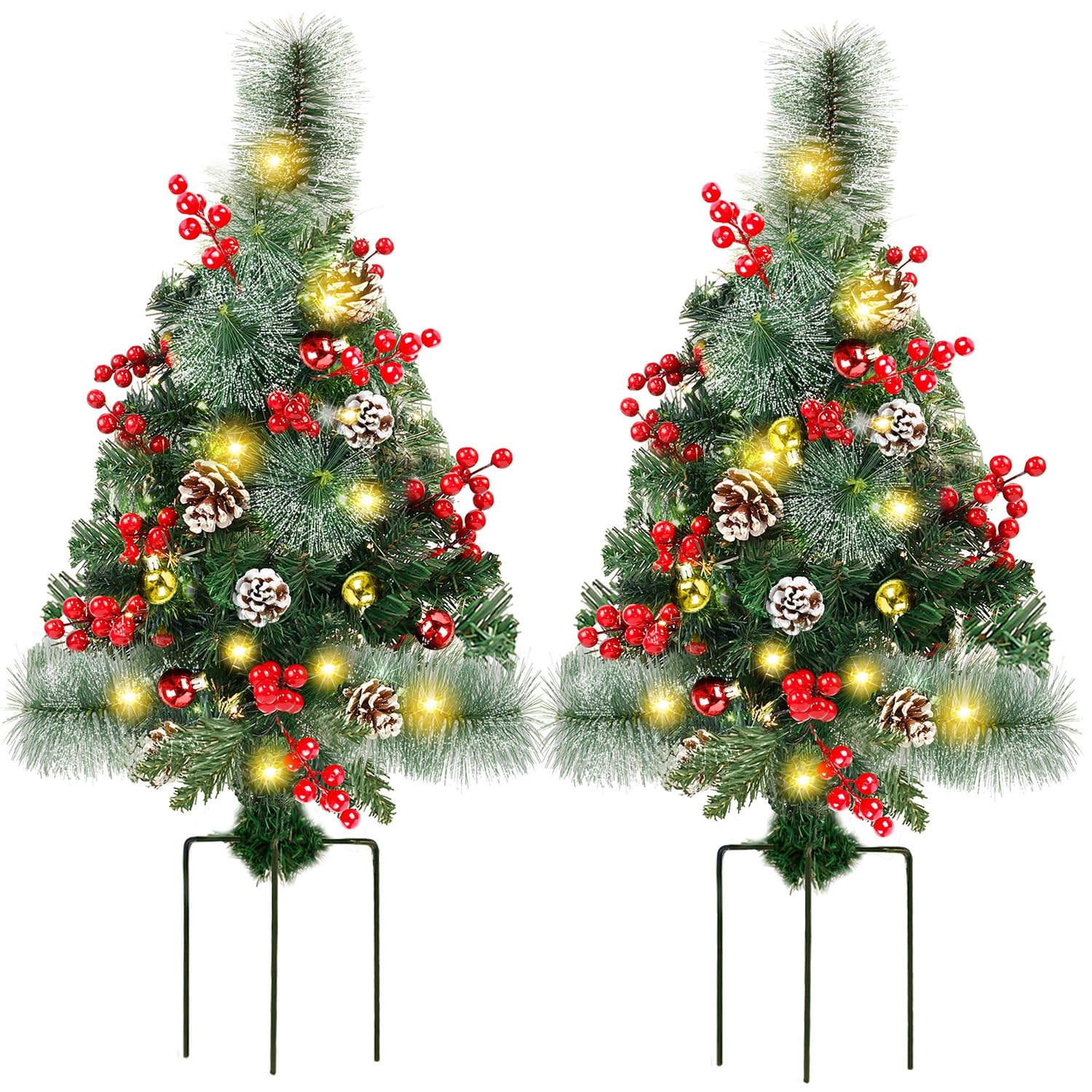 Christmas Pathway Trees Juegoal, 30 Cm, Con 60 Luces Led, Paquete De 2 - Venta Internacional. $1,819