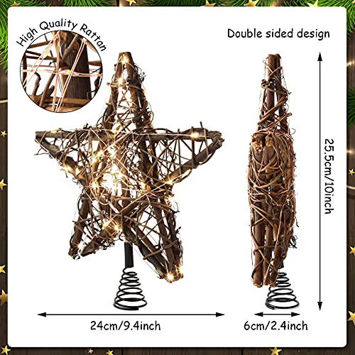 Foto 3 pulgar | Decoración Para Árbol De Navidad Con Forma De Estrella De Ratán, Color Marrón Natural - Venta Internacional.