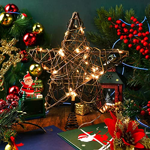 Foto 6 pulgar | Decoración Para Árbol De Navidad Con Forma De Estrella De Ratán, Color Marrón Natural - Venta Internacional.