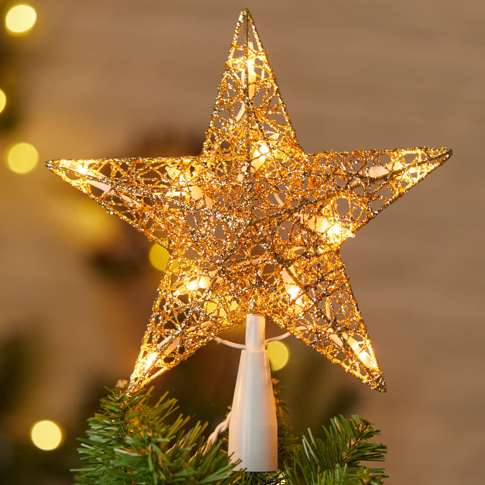 Foto 1 | Decoración Para Árbol De Navidad Iluminada Con Forma De Estrella Brightown Con 10 Bombillas - Venta Internacional.