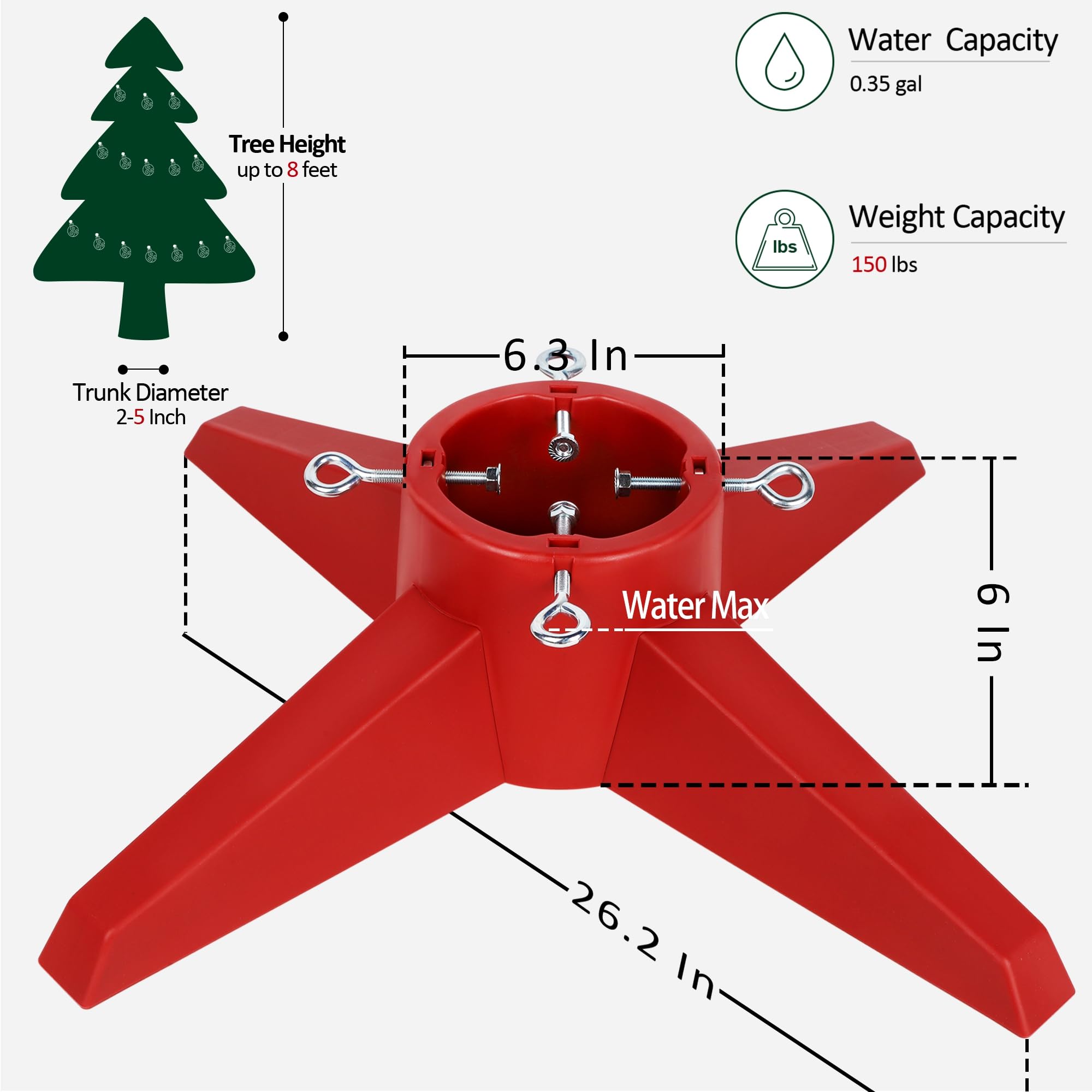 Foto 3 pulgar | Soporte Para Árbol De Navidad Forup Soporte Base Para Árbol De Navidad De 8 Pies - Venta Internacional.