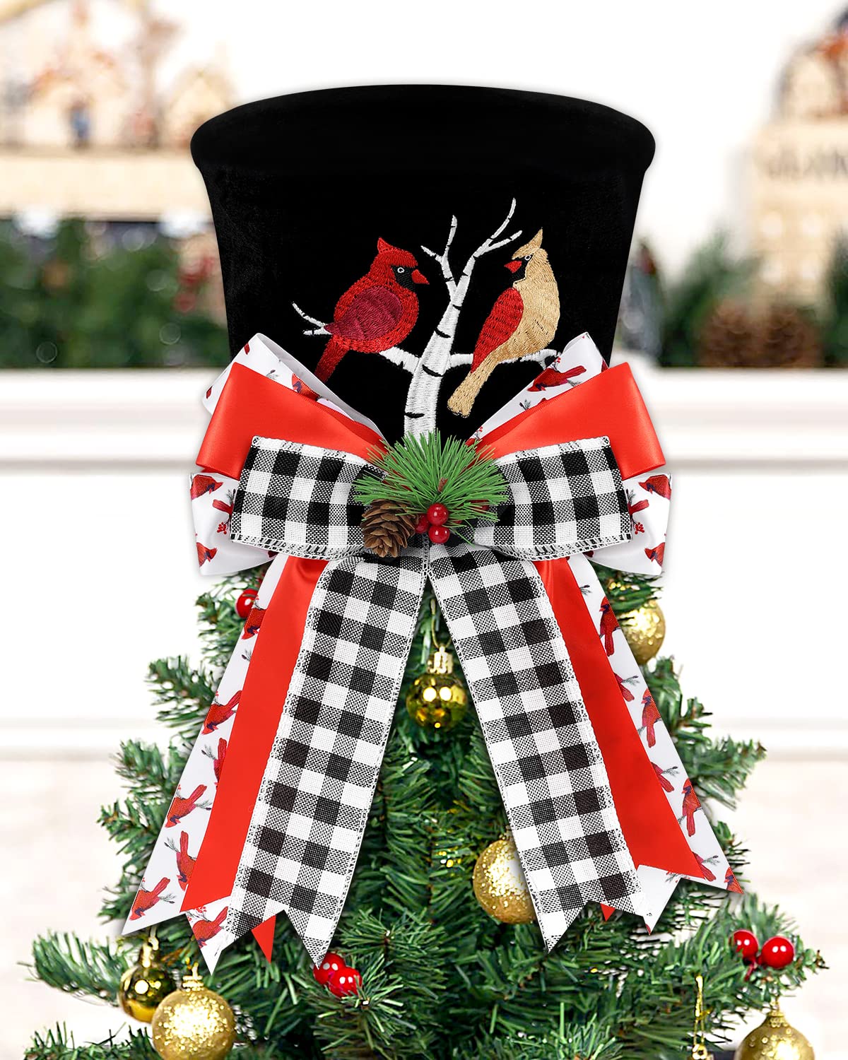 Foto 2 pulgar | Sombrero De Copa Con Diseño De Cardenal Con Diseño De Árbol De Navidad Y Diseño De Búfalo A Cuadros - Venta Inter
