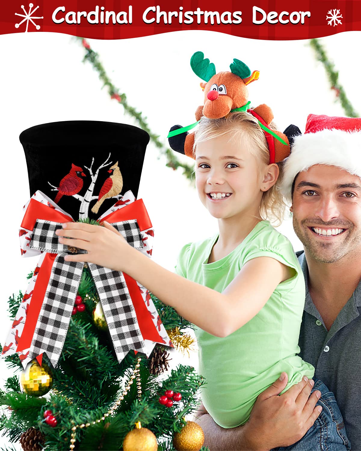 Foto 5 pulgar | Sombrero De Copa Con Diseño De Cardenal Con Diseño De Árbol De Navidad Y Diseño De Búfalo A Cuadros - Venta Inter