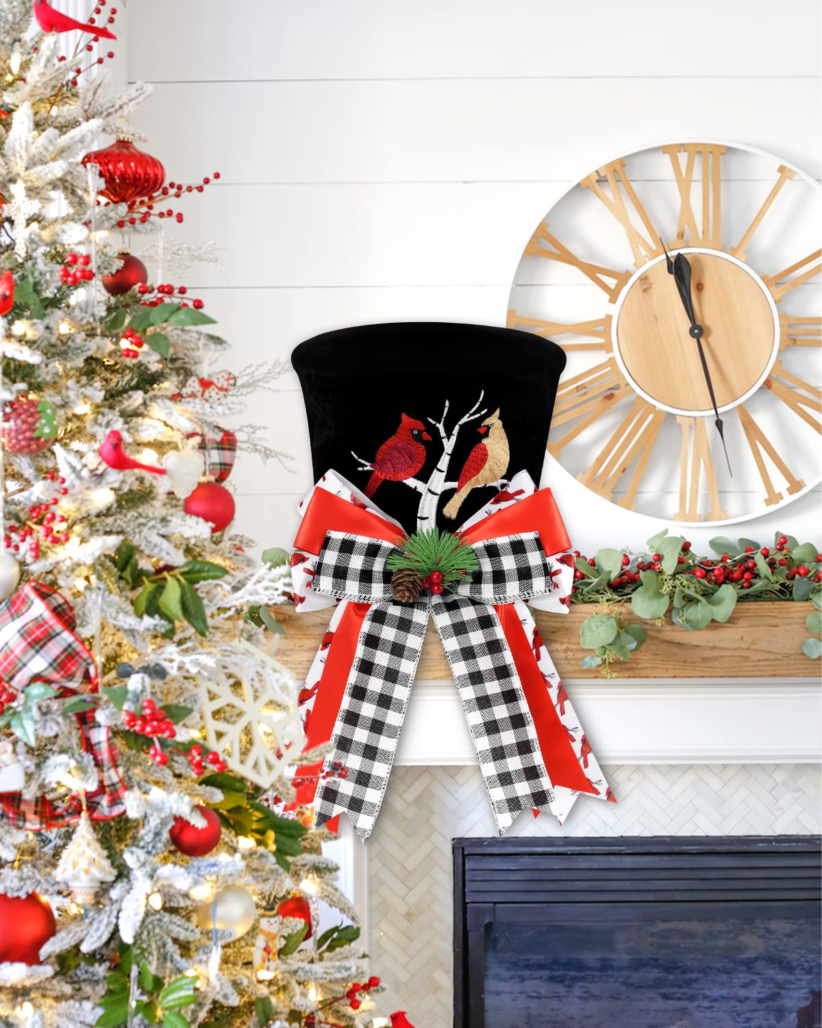 Foto 7 pulgar | Sombrero De Copa Con Diseño De Cardenal Con Diseño De Árbol De Navidad Y Diseño De Búfalo A Cuadros - Venta Inter