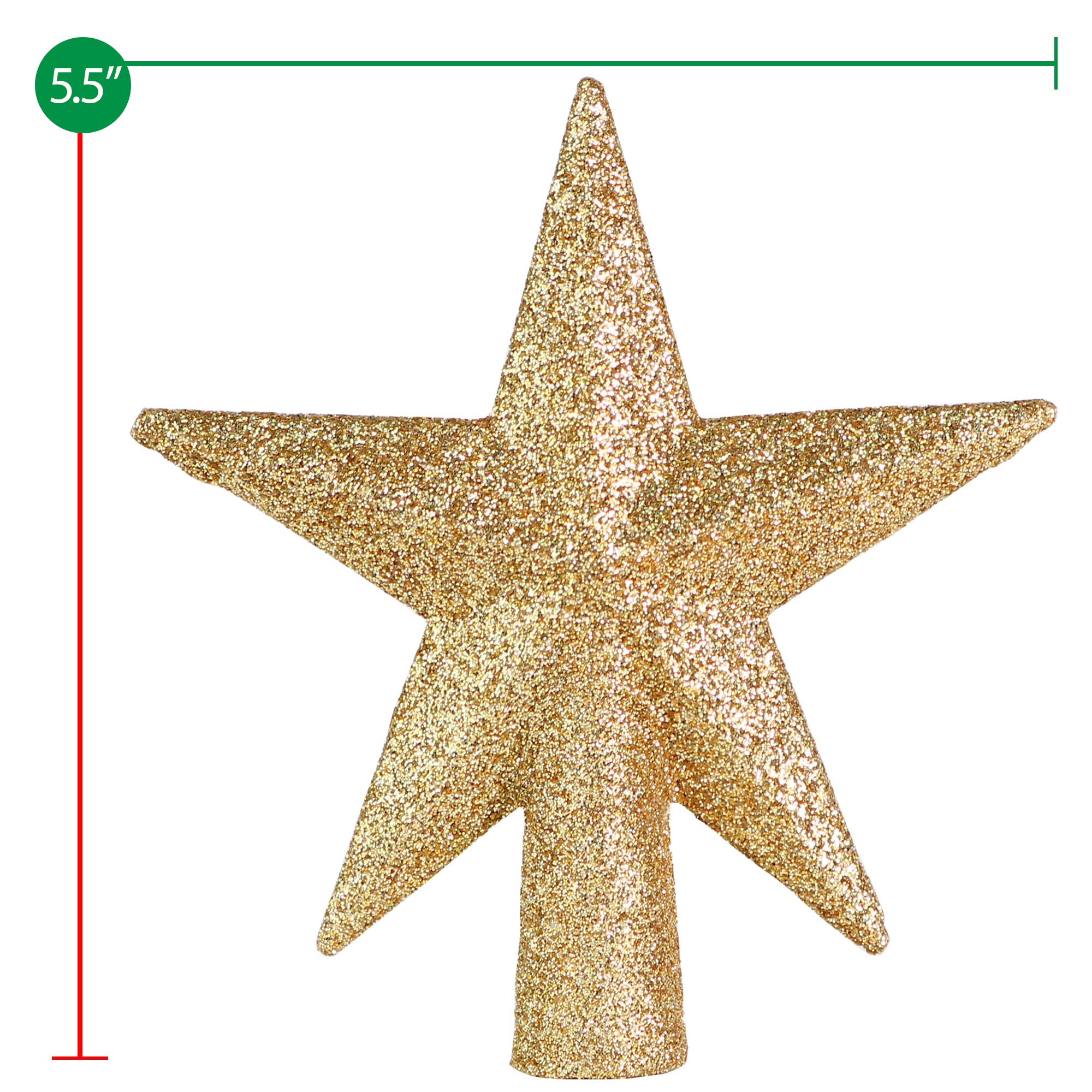 Foto 5 pulgar | Decoración Para Árbol De Navidad Con Forma De Estrella Dorada Con Purpurina, 5 Cm - Venta Internacional.