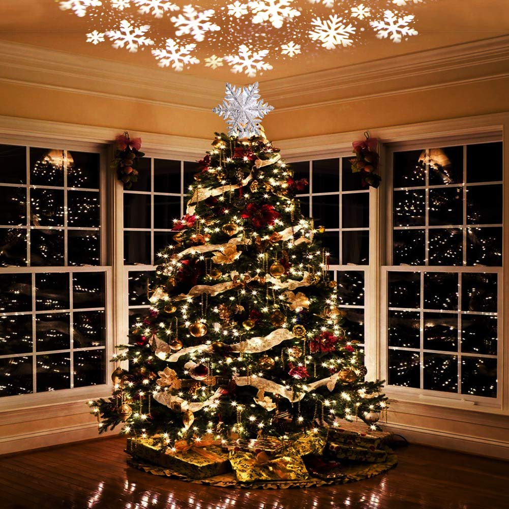 Foto 7 pulgar | Copo De Nieve Iluminado Aerwo Para Decorar El Árbol De Navidad Con Proyector - Venta Internacional.