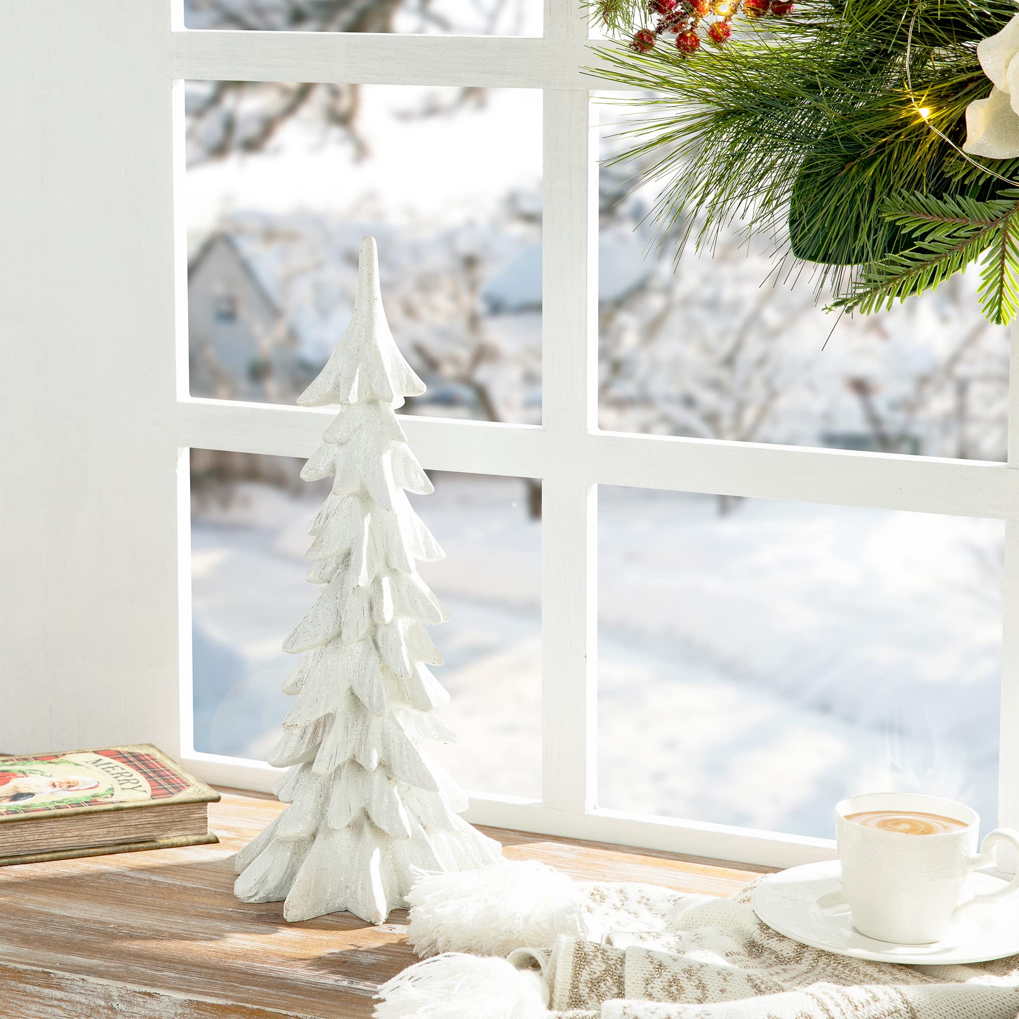 Foto 7 pulgar | Árbol De Navidad Glitzhome De Resina, 37,5 Cm De Alto, Pintado A Mano - Venta Internacional.