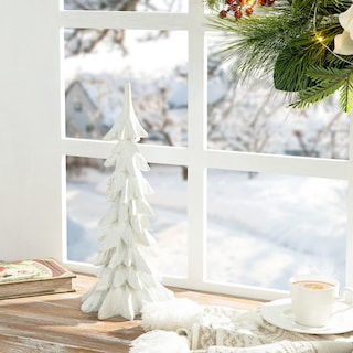 Foto 6 | Árbol De Navidad Glitzhome De Resina, 37,5 Cm De Alto, Pintado A Mano - Venta Internacional.
