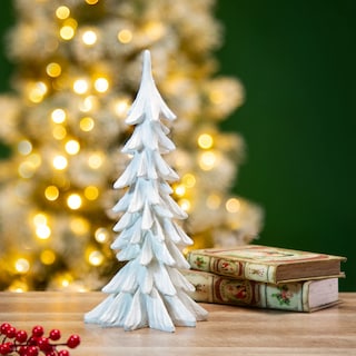 Foto 7 | Árbol De Navidad Glitzhome De Resina, 37,5 Cm De Alto, Pintado A Mano - Venta Internacional.