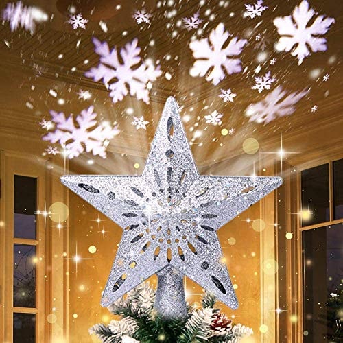 Decoración Para Árbol De Navidad Aerotwo Con Forma De Estrella Iluminada Con Diseño De Copos De Niev - Venta Inter $701
