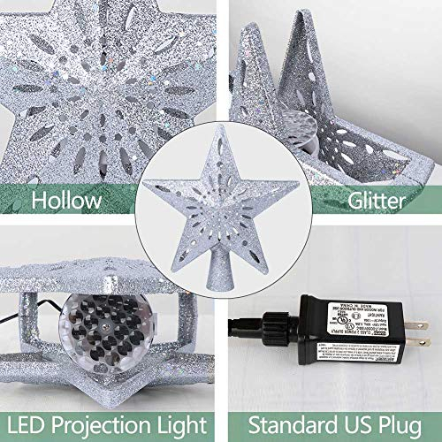 Foto 4 pulgar | Decoración Para Árbol De Navidad Aerotwo Con Forma De Estrella Iluminada Con Diseño De Copos De Niev - Venta Inter