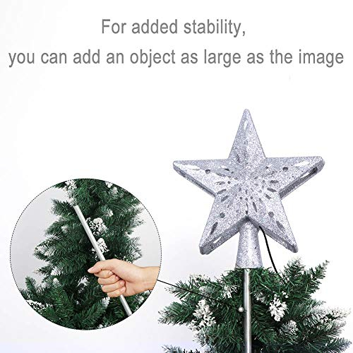 Foto 5 pulgar | Decoración Para Árbol De Navidad Aerotwo Con Forma De Estrella Iluminada Con Diseño De Copos De Niev - Venta Inter