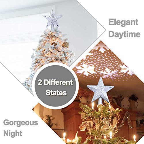Foto 6 pulgar | Decoración Para Árbol De Navidad Aerotwo Con Forma De Estrella Iluminada Con Diseño De Copos De Niev - Venta Inter