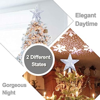 Foto 5 | Decoración Para Árbol De Navidad Aerotwo Con Forma De Estrella Iluminada Con Diseño De Copos De Niev - Venta Inter