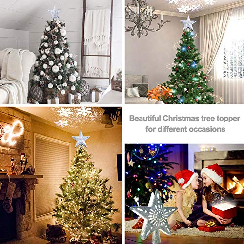 Foto 7 pulgar | Decoración Para Árbol De Navidad Aerotwo Con Forma De Estrella Iluminada Con Diseño De Copos De Niev - Venta Inter