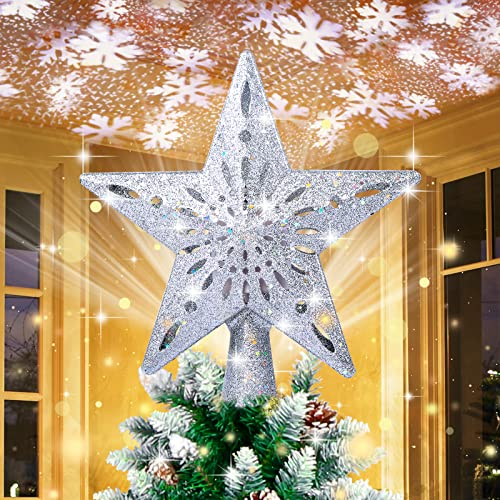 Foto 8 pulgar | Decoración Para Árbol De Navidad Aerotwo Con Forma De Estrella Iluminada Con Diseño De Copos De Niev - Venta Inter
