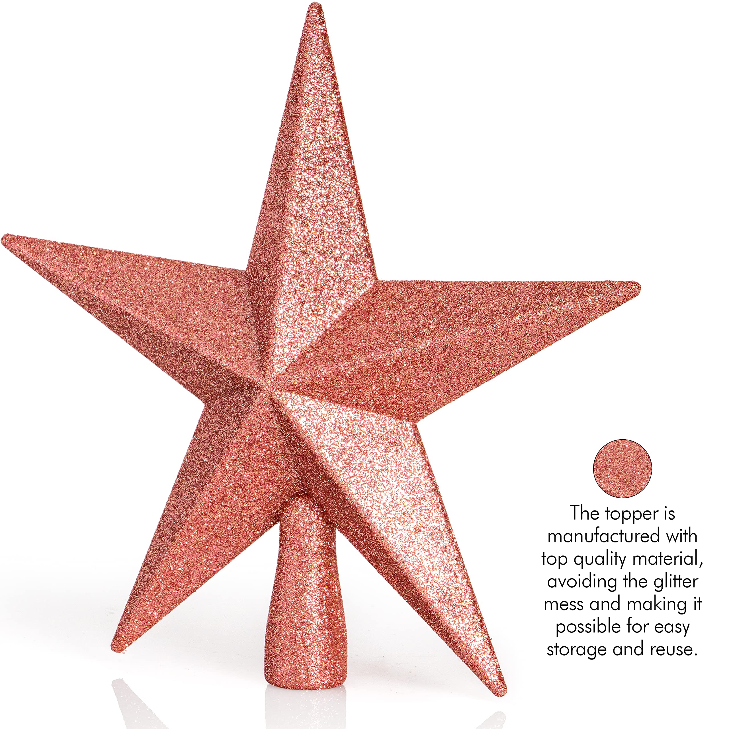 Foto 4 pulgar | Adorno Para Árbol, Estrella Con Purpurina, 20 Cm, Decoración Navideña - Venta Internacional.