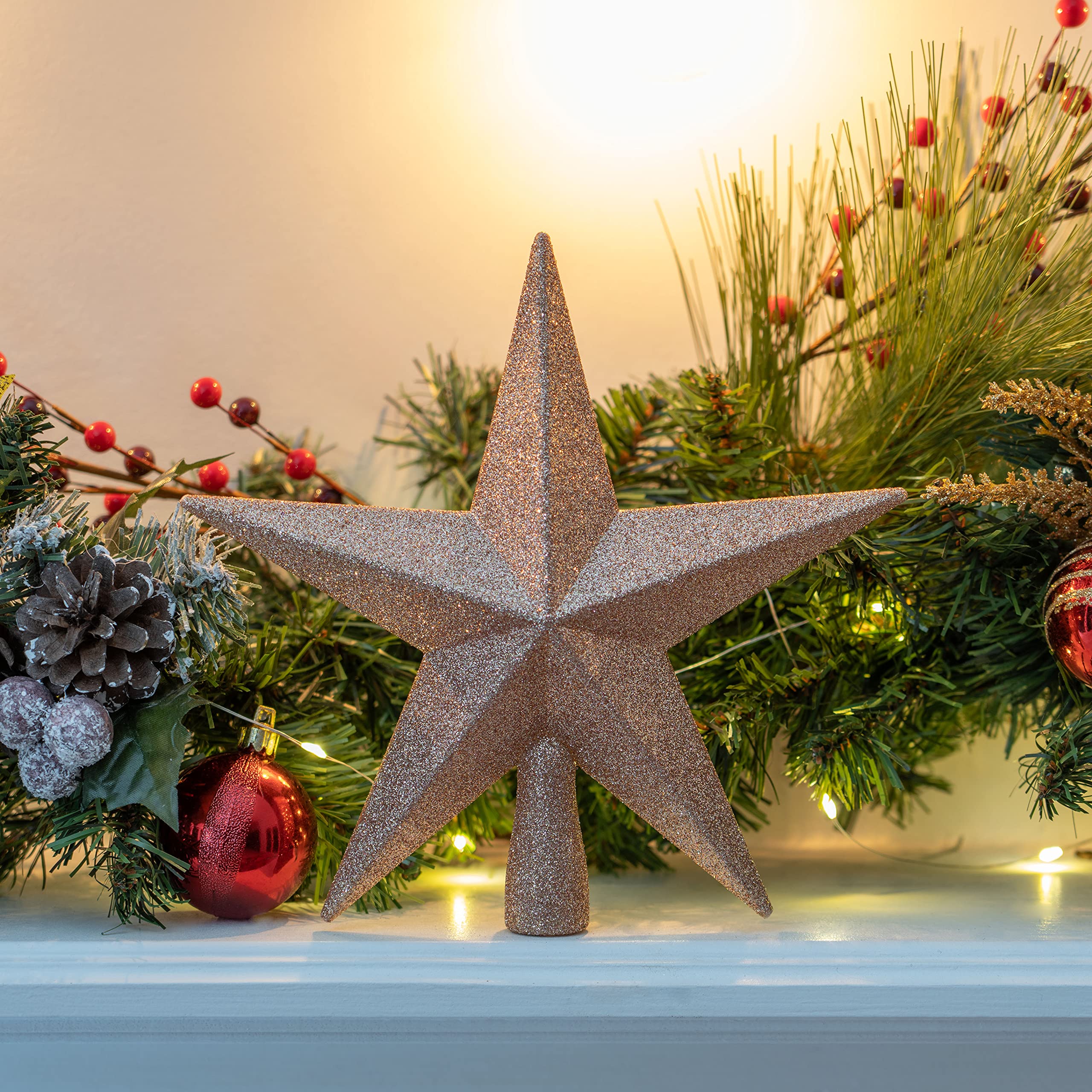 Foto 6 pulgar | Adorno Para Árbol, Estrella Con Purpurina, 20 Cm, Decoración Navideña - Venta Internacional.