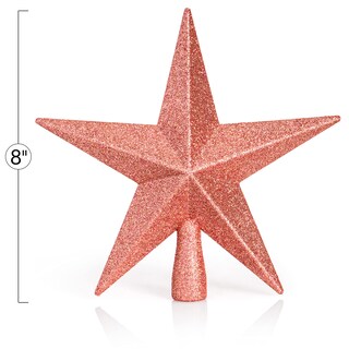 Foto 6 | Adorno Para Árbol, Estrella Con Purpurina, 20 Cm, Decoración Navideña - Venta Internacional.