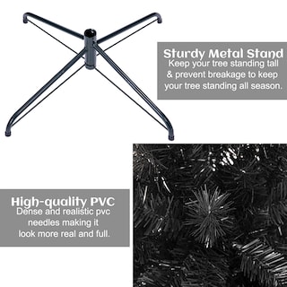 Foto 5 | Árbol De Navidad Sunnyglade, Pvc Negro, 1,2 M, Con Soporte De Metal - Venta Internacional.