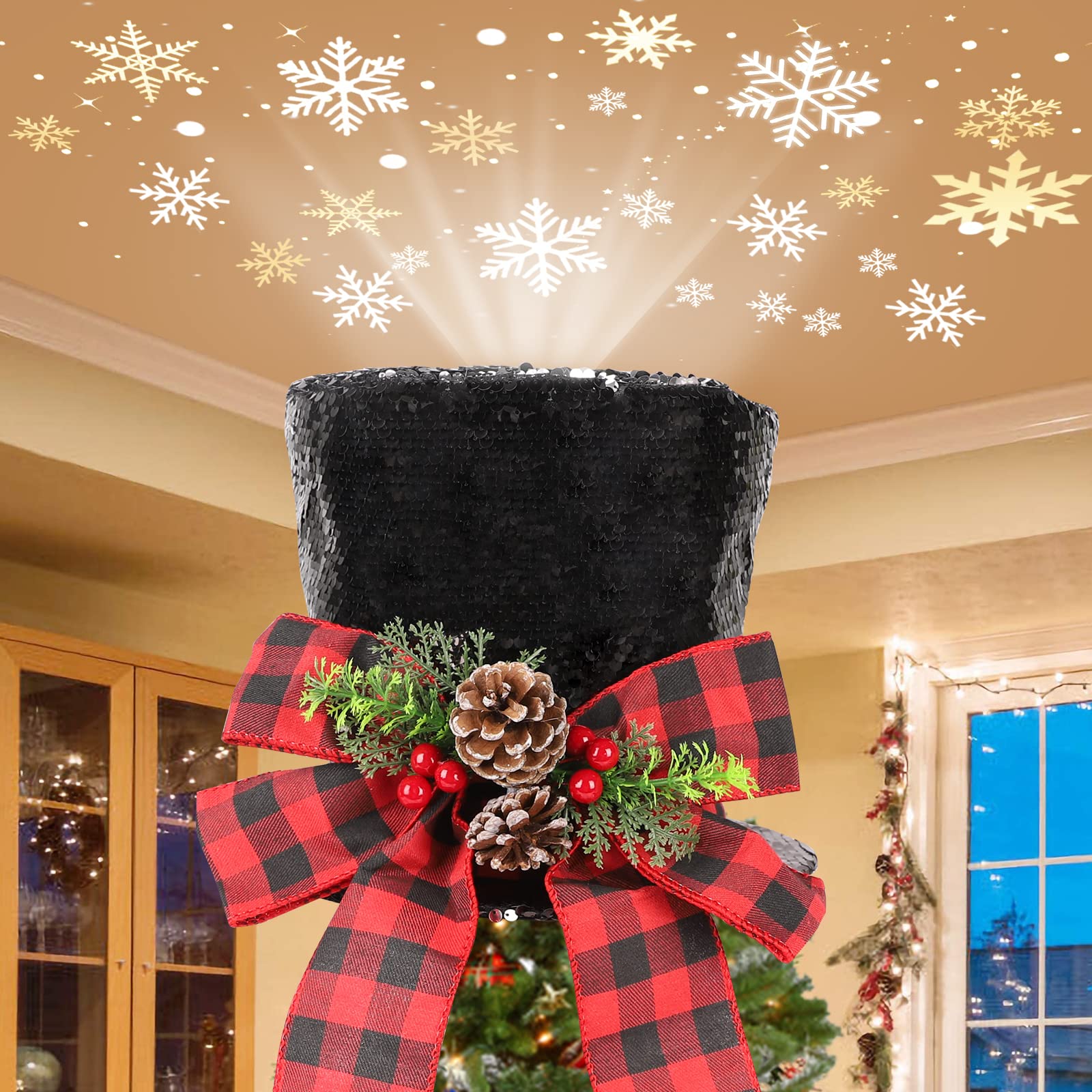 Gorro Para Árbol De Navidad Con Copos De Nieve Iluminados Hohotime - Venta Internacional. $943