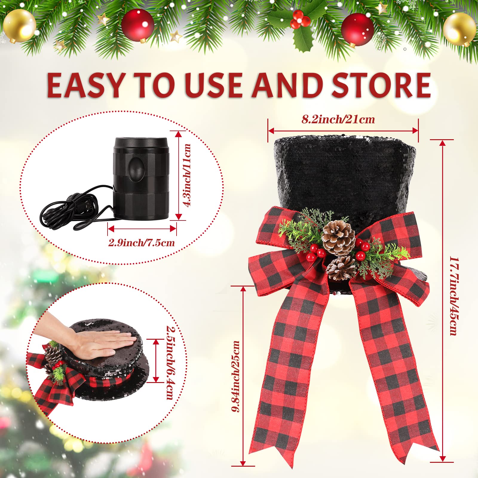 Foto 4 pulgar | Gorro Para Árbol De Navidad Con Copos De Nieve Iluminados Hohotime - Venta Internacional.